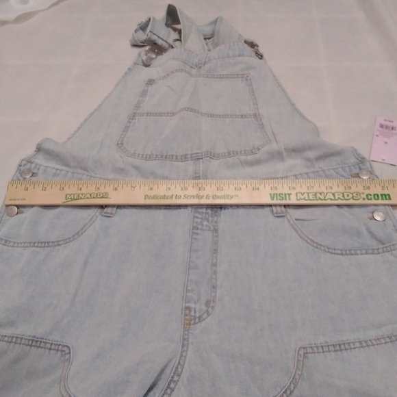 NWT Wild Fable Denim Overall Cargo Carpenter Light Wash XL - Picture 8 of 9